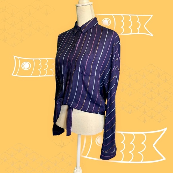 Rails ‘Rylan’ Striped Navy Blue Women's Top in “Santiago Stripe” Size Small - Picture 5 of 14